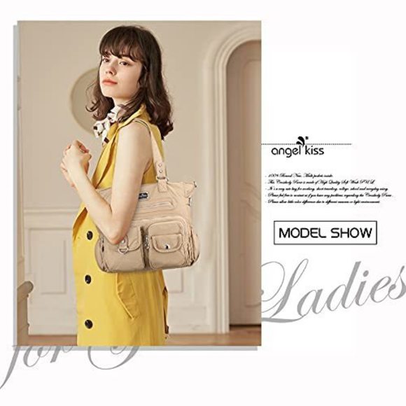 Soft PU Leather Handbag – Hobo, Satchel, Tote & Crossbody Travel in Beige - Picture 6 of 7